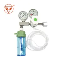 Tıbbi ekipman iki kafa ile oksijen basınç regülatörü akış metre