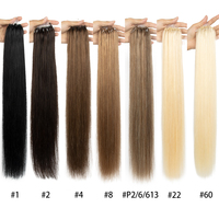 Extensions de Cheveux Vierges à Micro-Anneaux Tête Complète, Vraies Cheveux Humains Ombré Invisible et Naturel, Microlinks