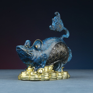 Adorno de rata de la suerte, decoración del zodiaco azul para el Año Nuevo Chino, decoración para el hogar y la oficina - Product Image 2