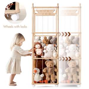 202501 Extra Large Capacité 54 Pouces En Peluche Jouet Cage Enfants Adolescent Stockage Bois En Peluche Animal Titulaire Pépinière <span class=keywords><strong>Salle</strong></span> <span class=keywords><strong>De</strong></span> <span class=keywords><strong>Jeux</strong></span> Kidroom Stockage - Product Image 3