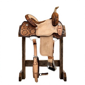 Selle de course anglaise en cuir BS International, haute confort, absorbant la transpiration, écologique, durable, quincaillerie SUS304, modèle en bois - Product Image 1