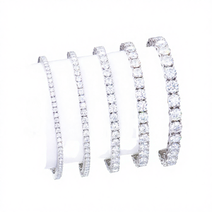 Bijoux de mode en argent 925 plaqué or avec moissanite VVS, bracelet chaîne et maillons certifié par un tiers, idéal pour cadeau et soirée, pour hommes et femmes - Product Image 4