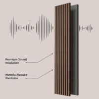 Panneau acoustique rainuré moderne en MDF écologique, réduction du bruit NRC 1.0, revêtement mural en polyester pour chambre, hôtel, salon, salle de sport