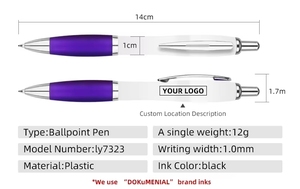 Custom Logo <b>Ballpoint</b> <b>Pen</b> Colorful Plastic Personalize <b>Pens</b> Black Ink Lightweight <b>Pens</b> with Logo for Office School Hotel - Product Image 5