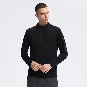 RUIQUWIN, venta al por mayor, tops activos para hombre, sudadera personalizada con cuello levantado, manga larga de secado rápido, bolsillo con media cremallera para primavera y otoño - Product Image 4