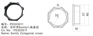 Obturateur Couronne de forme octogonale Utilisation pour <span class=keywords><strong>somfy</strong></span> - Product Image 2