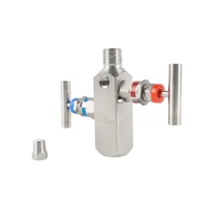 316 in Line Vertical Manifold Two Valve Water Needle 4 Inch Aluminum Alloy Manual Subsea Valve Manual Air Bleed Valve Hongji