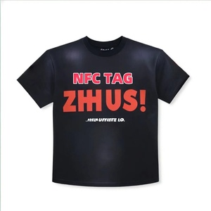 Camiseta de algodón para hombre con etiqueta NFC, novedades en dropshipping, camiseta con escaneo NFC personalizada, impresión de camiseta oversize de manga corta estilo hip hop - Product Image 3