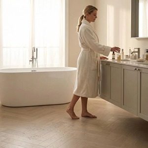 <span class=keywords><strong>Parquet</strong></span> en bois avec incrustations et accents métalliques, carreaux à motifs design pour intérieurs de luxe - Product Image 6