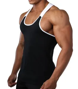 Canotta sportiva OEM personalizzata assorbimento di umidità e traspirazione Racerback Mens Gym Stringer canotta sportiva