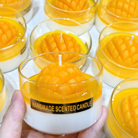Lilin Aroma Mangga Musim Panas Terlaris, Lilin Jelly Dessert Buatan Tangan dalam Stoples Kaca untuk Dekorasi Rumah, Pesta, Kado Ulang Tahun