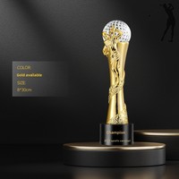 Trofeo de Golf de Cristal Personalizado, Premio Birdie en Oro, Plata y Bronce, Distancia Máxima, Campeón Neto Total, Modelo China Tiempo 37