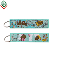 Mini cerceaux vierges de broderie de porte-clés tissés en sergé coloré à la mode pour porte-clés de broderie personnalisé