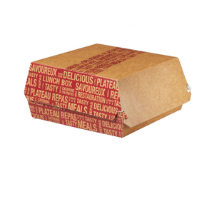 Logo di stampa riciclato usa e getta innovativo stampato personalizzato scatola di imballaggio per fast food hamburger in vendita - Product Image 3