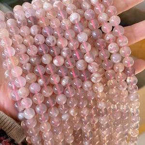 Manik Kristal Penyembuhan Alami <span class=keywords><strong>Kunzite</strong></span> Batu Bulat Longgar Untaian Manik-manik untuk Membuat Perhiasan Gelang Wanita - Product Image 3