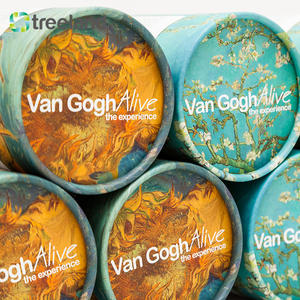 Tubo de papel redondo personalizado da caixa do chá extravagante empacotando 50G/100G/200G para bebidas que desvanecem a manipulação da impressão - Product Image 3