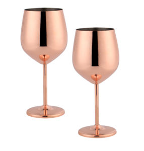 Copa de vino bañada en cobre personalizada, 16OZ plateada de copa de vino negra y dorada, copa de vino tinto de Metal, juego de copa de vino Martini - Product Image 5