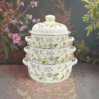 Batterie de Cuisine Émaillée : Grande Marmite, Faitout pour Soupes et Bouillons, Casseroles de Cuisson Fruits de Mer et Pâtes, Riz, Ébullition, Mijotage, Pots à Nouilles, Grands Ensembles, Casseroles à Lait