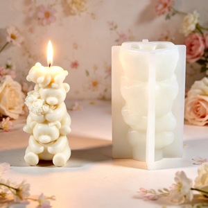 Creative Bear Family Scented <b>Candle</b> <b>Mold</b> DIY Cartoon Hatted Rabbit Plaster Doll <b>Mold</b> Valentine'S Day Gift - Product Image 4