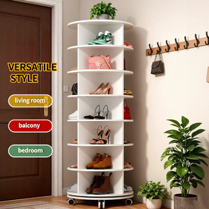Étagère à chaussures rotative à <span class=keywords><strong>roulettes</strong></span>, multi-étages, pour la maison, le salon, gain de place, sac à chaussures, <span class=keywords><strong>tour</strong></span> à chaussures - Product Image 2