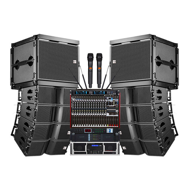 Ava Professional Outdoor Music Double  Sound System 8 Inch Line Array Speakers Sound System Outdoor Line Array Speakers