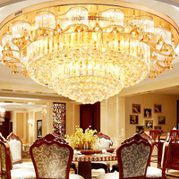 DUOMEIJU Plafonnier rectangulaire en cristal de luxe à LED doré, hauteur réglable, pour hall d'hôtel, restaurant, style moderne et simple, européen, 3000K