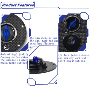 DTRAD pour Yamaha <span class=keywords><strong>FZ1</strong></span>/FZ6/R/FZ8/FZ03-10 Bouchon de réservoir de carburant sans clé en fibre de carbone avec vis Cache-réservoir de moto Pièces de moto - Product Image 3