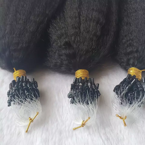 Microlínea de <span class=keywords><strong>pesca</strong></span> de colores, cabello humano brasileño 100% virgen, colores personalizados, enlaces de cabello, microanillo grueso, extensiones de cabello con cuentas - Product Image 4