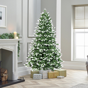 Árbol de Navidad Artificial con Puntas Blancas de PE y PVC, con Base, para Decoración del Hogar (Envío desde EE. UU.) - Product Image 1