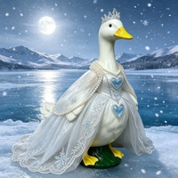 Figurine de princesse d'hiver OEM ODM avec robe de mariée en dentelle blanche et couronne, décoration de table pour les fêtes, cadeau