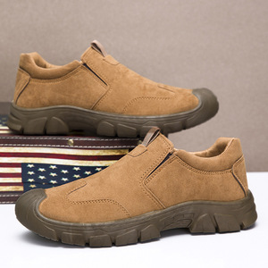 Chaussures de sécurité pour hommes, nouveau modèle printemps-automne, style marche, semelles épaisses, résistantes à l'usure, antidérapantes, pour le travail en extérieur. - Product Image 5