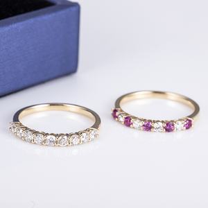 Anillo de Eternidad Medio en Oro de 18k MSR-488 con Diamante Cultivado en Laboratorio de 2.5mm, Anillo de Compromiso - Product Image 4