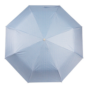 Paraguas Plegable Azul a Cuadros con Bolsa Cruzada - Protección Solar Portátil para Mujer - Product Image 6