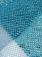 Tissu en dentelle de luxe brodé de strass et de perles, 100 % polyester, maille de tulle pour robes de mariée et de soirée, vente en gros