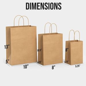 Paper Bags with Handles Bulk Craft for Christmas Businesses Retail Shop Grocery Boutique Parcel Packaging <b>Thick</b> Kraft Paper Bag - Product Image 2