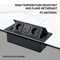 Soket meja aluminium Aloi multifungsi, HARGA TERBAIK DENGAN 4 Outlet dan port USB untuk penggunaan kantor dan rumah