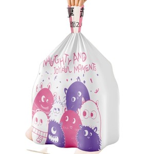 Mini Monster Garbage Bags Large Extra Thick Printed Kitchen Plastic Bags for Dormitory Use - Product Image 1