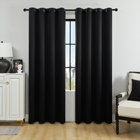 Cortinas Opacas Modernas de Color Sólido, de Poliéster, Aislantes, con Malla, para Todas las Estaciones, para Dormitorios y Salas de Estar, Disponibles en Varios Tamaños