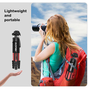 Trépied portable en alliage d'aluminium Zomei de 187 cm/73,6 pouces de hauteur pour <span class=keywords><strong>appareil</strong></span> <span class=keywords><strong>photo</strong></span> reflex numérique Canon Nikon, support de téléphone pour photographie panoramique à 360 degrés - Product Image 6