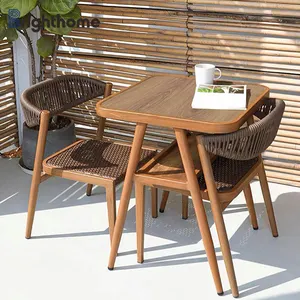 Conjunto moderno de mesa para café e café, móveis para jardim e conversas, à prova d'água, para 2 conjuntos de mesa e cadeiras de café