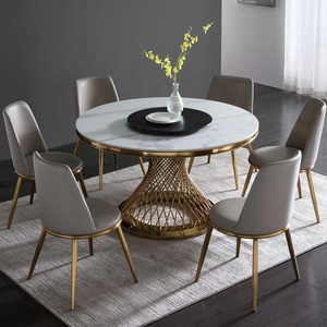 <span class=keywords><strong>Table</strong></span> de salle à manger moderne de luxe <span class=keywords><strong>en</strong></span> acier inoxydable <span class=keywords><strong>avec</strong></span> base dorée et <span class=keywords><strong>plateau</strong></span> rond <span class=keywords><strong>en</strong></span> <span class=keywords><strong>ardoise</strong></span> <span class=keywords><strong>avec</strong></span> <span class=keywords><strong>plateau</strong></span> tournant - Product Image 1