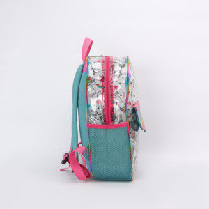 Sac à dos transparent vintage pour enfants avec sangle turquoise en PVC, idéal pour l'école, la <span class=keywords><strong>maternelle</strong></span>, les voyages et le quotidien des filles - Product Image 2