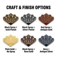 Badge personnalisé en filigrane noir plaqué or cuivre |   Broche florale ethnique OEM JUNHUIDA pour cadeau