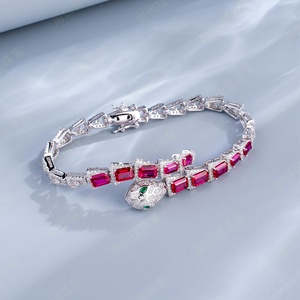 925 Silver Cultivated <b>Ruby</b> Set Shines Luxuriously, Serpentine Style for Business, Holiday, and Special Occasions-A Great Gift L - Product Image 4