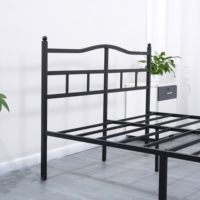 Lit en acier moderne et minimaliste, réglable, capacité de charge élevée, design pliable pour tailles simple/double/queen/king pour chambres à coucher