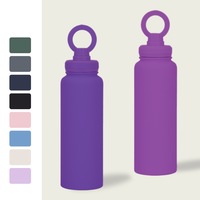 Botella de Acero Inoxidable SS304 Mate de Colores con Anillo Magnético para Teléfono, Tapa con Boquilla, Venta al por Mayor, Hue Etch, Lujosa, para Viajes, Gimnasio, Aire Libre, Termo, Vaso Térmico