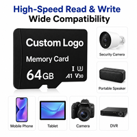 Carte mémoire haute vitesse avec lecteur inclus, compatible TF Card C10 U1 U3, 8 Go, 16 Go, 32 Go, 64 Go, 128 Go