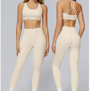 Ensemble de leggings évasés et soutien-gorge de yoga personnalisé à séchage rapide pour <span class=keywords><strong>femme</strong></span>, vêtements de sport respirants pour le <span class=keywords><strong>golf</strong></span>, le tennis, la gym, imprimé Ropa Deportiva Mujer - Product Image 6