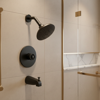 Robinet de baignoire et de douche mural industriel à pression équilibrée avec poignée sculptée et bec verseur, idéal pour salle de bain – Vente chaude