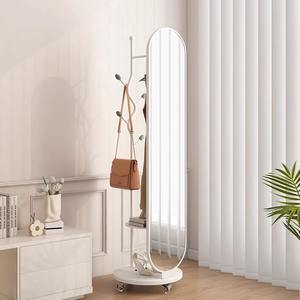 Porte-manteau moderne sur pied avec miroir, <span class=keywords><strong>cintre</strong></span> amovible, métal durable, multifonctionnel, pour chambre à coucher, salon - Product Image 4